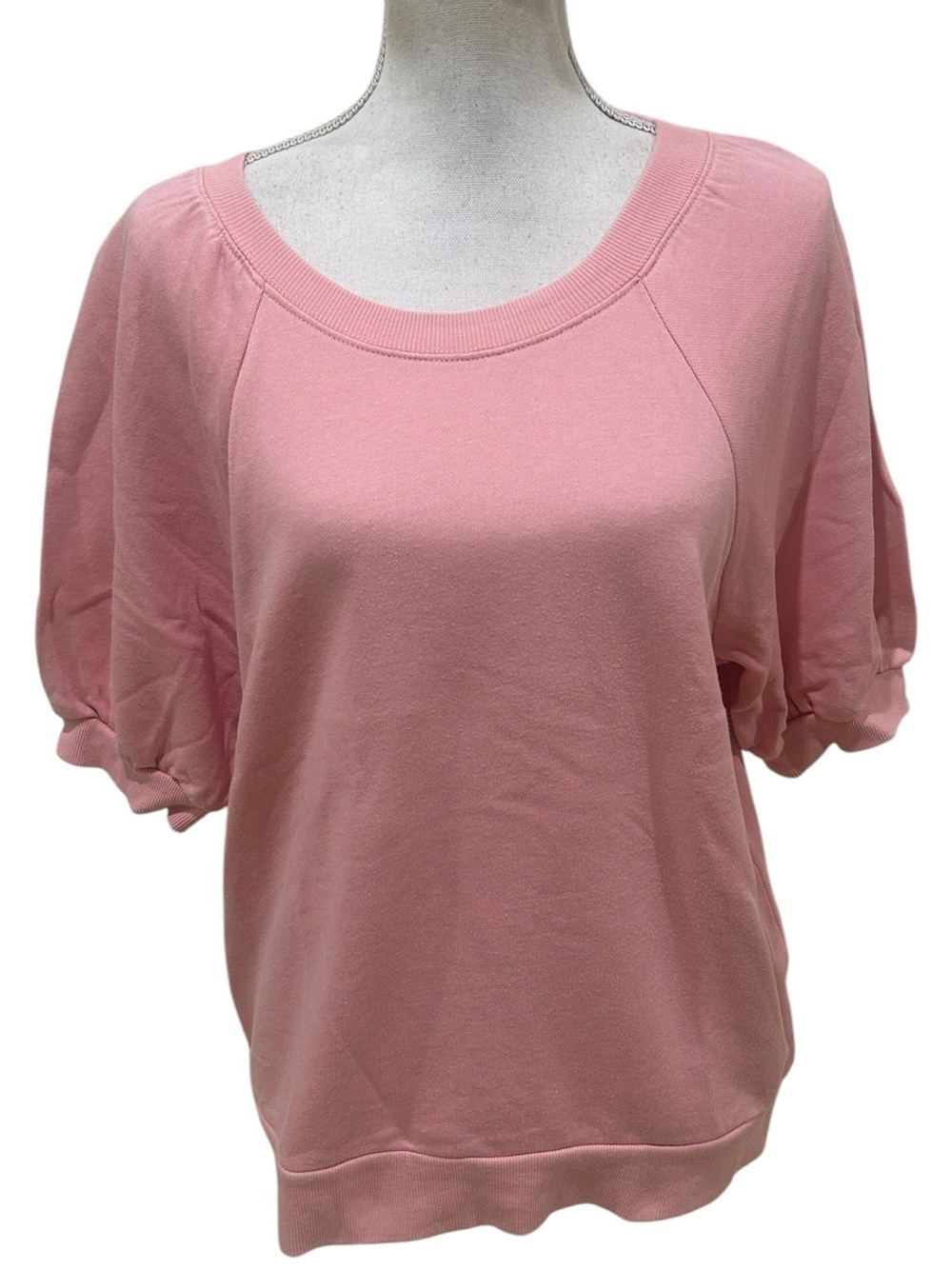 Z Supply pale Pink Puff-Sleeve 100% cotton Sweatshirt size medium